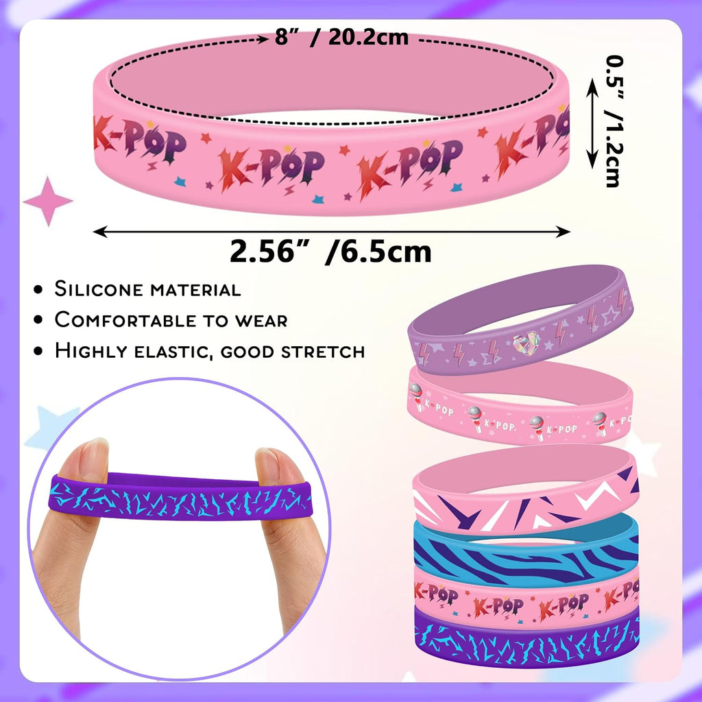 צמידי סיליקון Lesnala K-Pop למסיבות 48 יחידות