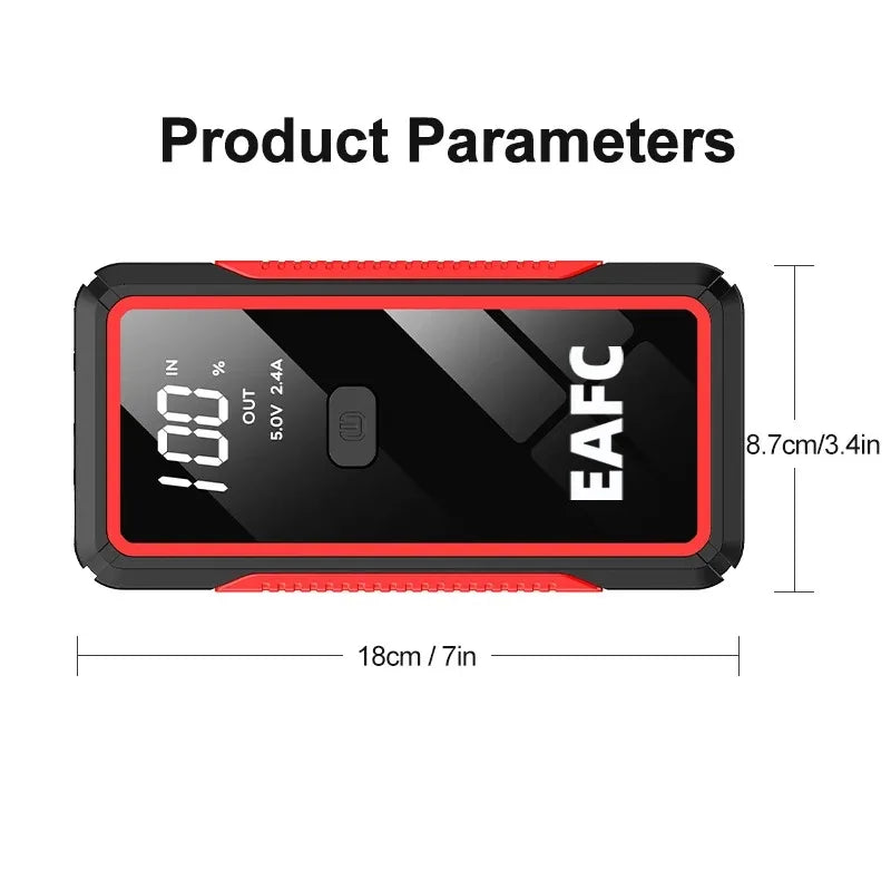 EAFC 2000A / 600A Car Jump Starter Portable Power Bank  Car Battery Booster 12V Auxiliary Starting Device for Diesel Gas