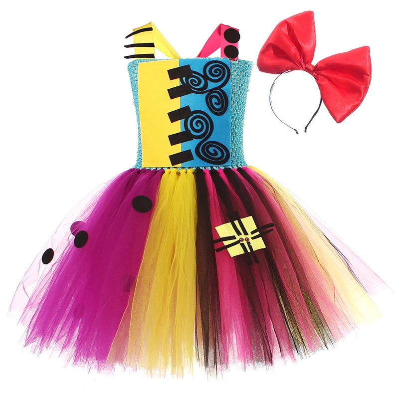 4 Styles Sally/jack Costumes for Girls Halloween Carnival Dresses Kids Scary Disguise Outfit Children Fancy Clothes Tutu Outfit