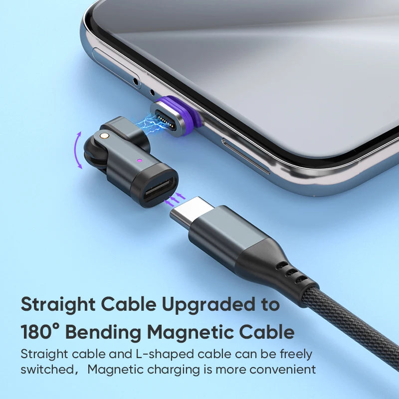 240W Magnetic USB-C Fast Charging Adapter - Type-C Female Converter Cable For MacBook/Xiaomi