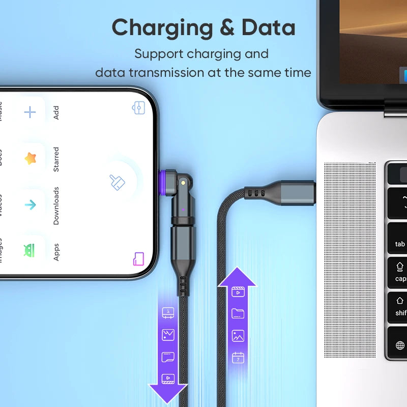 240W Magnetic USB-C Fast Charging Adapter - Type-C Female Converter Cable For MacBook/Xiaomi