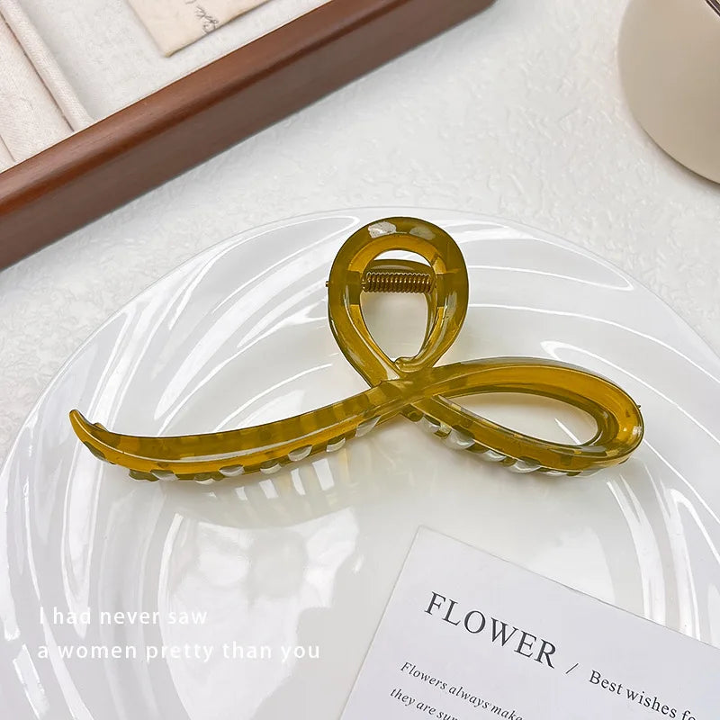 Elegant Jelly Color Bow Hair Claw For Women Girls Sweet Hair Ornament Back Headband Hair Clips Hairpin Fashion Hair Accessories