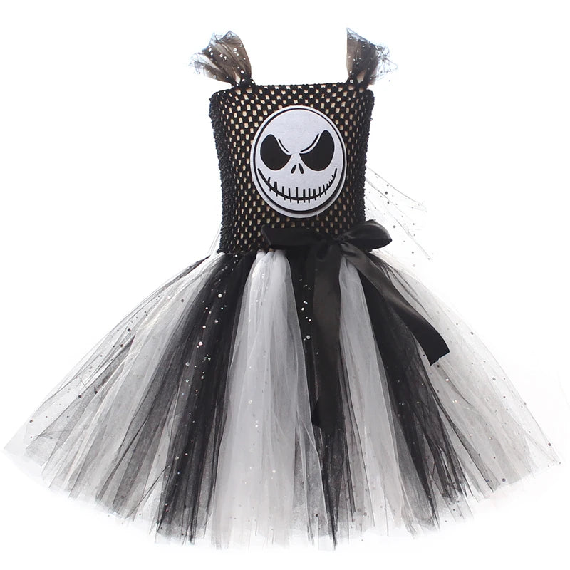 4 Styles Sally/jack Costumes for Girls Halloween Carnival Dresses Kids Scary Disguise Outfit Children Fancy Clothes Tutu Outfit