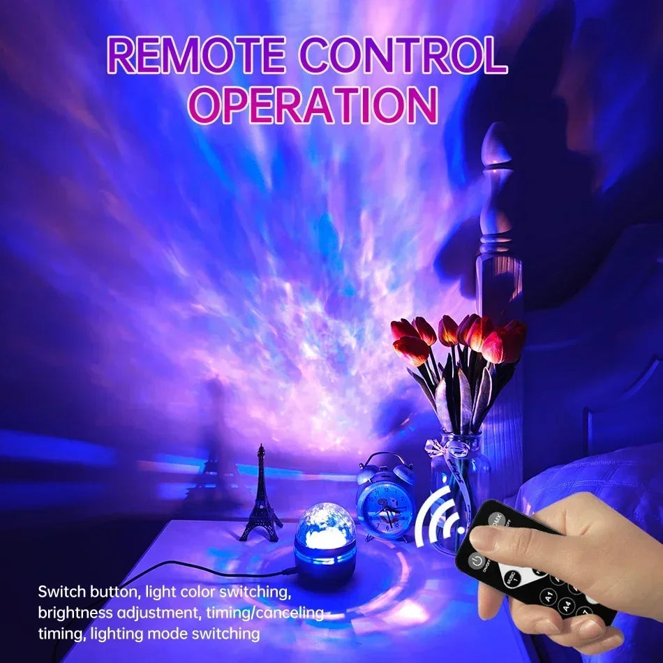 LED Galaxy Projector Light Multi-color Remote Control for Bedroom Decoration Christmas Star Projector Night Light New Year Gift