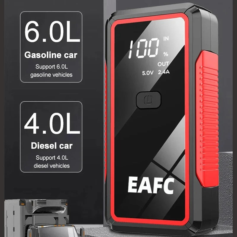 EAFC 2000A / 600A Car Jump Starter Portable Power Bank  Car Battery Booster 12V Auxiliary Starting Device for Diesel Gas