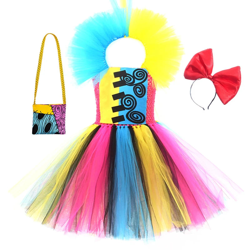 4 Styles Sally/jack Costumes for Girls Halloween Carnival Dresses Kids Scary Disguise Outfit Children Fancy Clothes Tutu Outfit