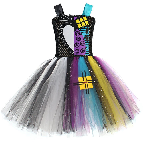 4 Styles Sally/jack Costumes for Girls Halloween Carnival Dresses Kids Scary Disguise Outfit Children Fancy Clothes Tutu Outfit